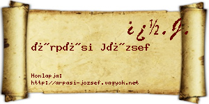 Árpási József névjegykártya
