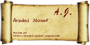 Árpási József névjegykártya